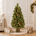 Pre-Lit Tabletop Christmas Tree with Vintage Potted Base