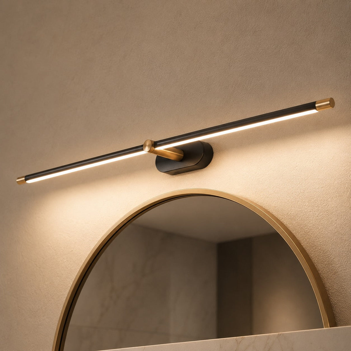 Minimalist Linear Wall Lamp Hardwired Metal LED Adjustable Lighting Fixture