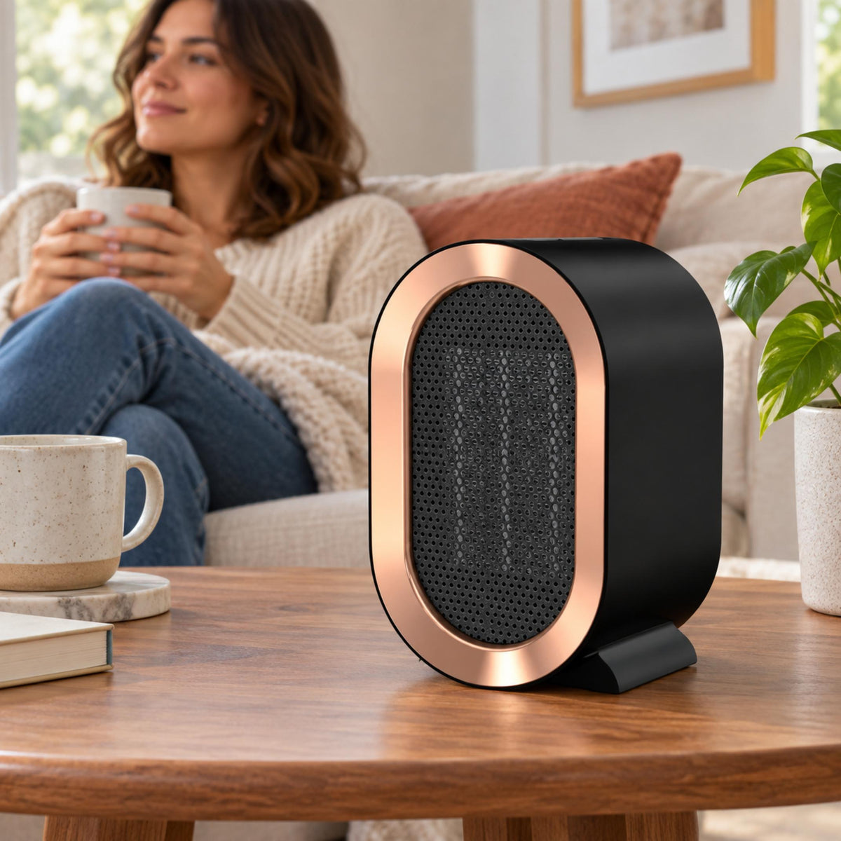 Portable Ceramic Space Heater with Automatic Thermostat & Safety Switch