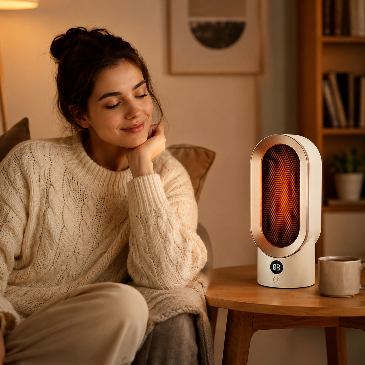 800W Portable Electric Space Heater | Compact Personal Desk Heater for Home & Office