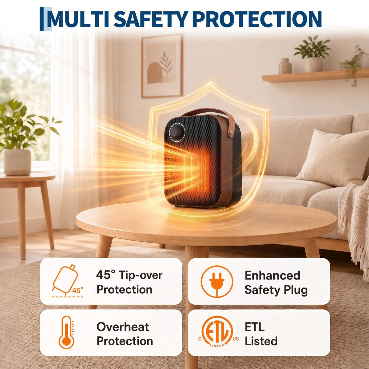 Portable Ceramic Space Heater with Fan