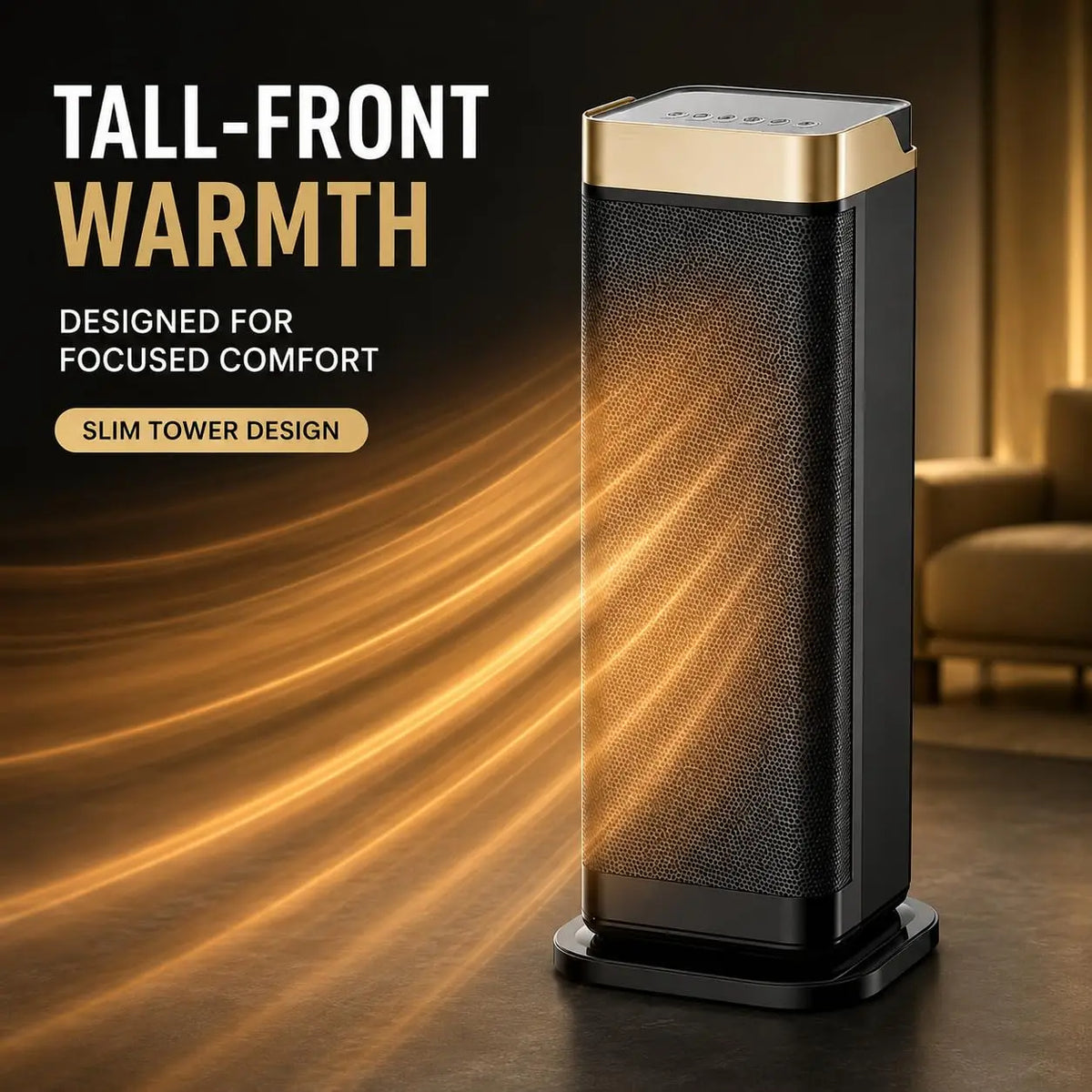 1500W Portable Ceramic Tower Space Heater with Remote Control & Thermostat