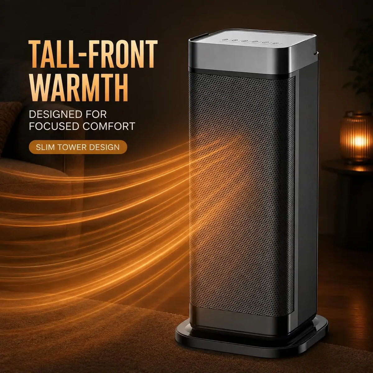 1500W Portable Ceramic Tower Space Heater with Remote Control & Thermostat
