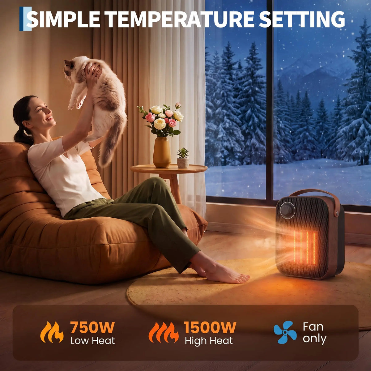 Portable Ceramic Space Heater with Fan