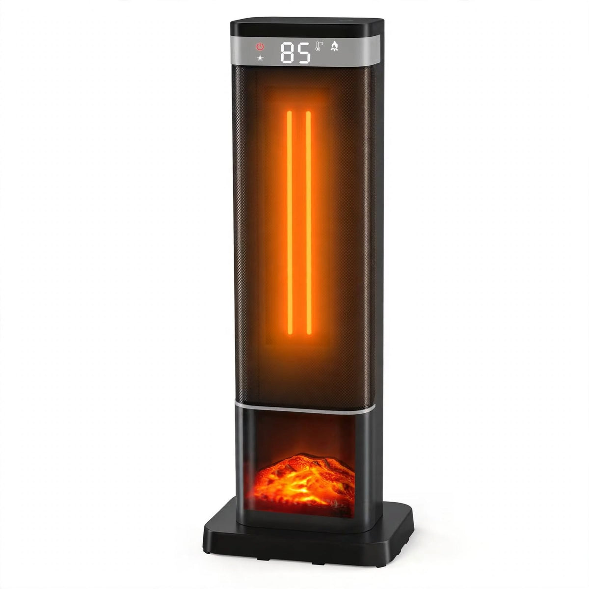 Tower Space Heater with Fireplace - Electric Space Heater with Remote