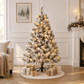 Premium Flocked Christmas Tree with 250 Pre-Lit Warm LED Lights