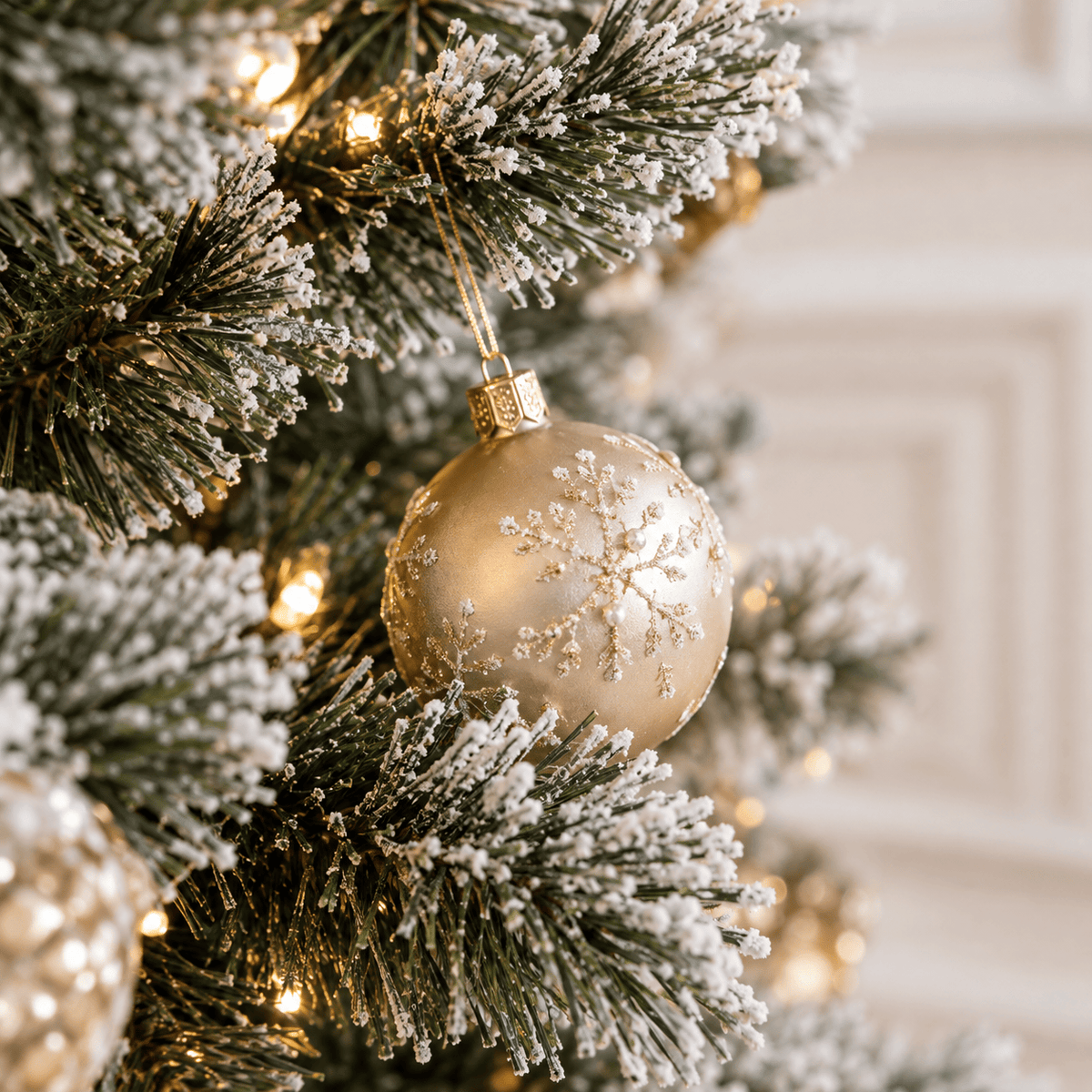 Premium Flocked Christmas Tree with 250 Pre-Lit Warm LED Lights