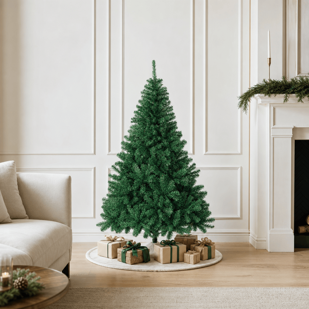 Green Unlit Artificial Christmas Tree with Hinged Branches