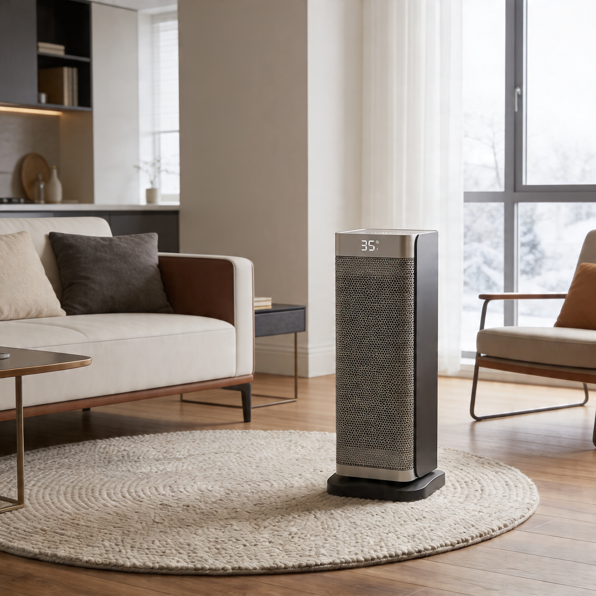 2000W Vertical Electric Heater with Remote | DecorsBoutique
