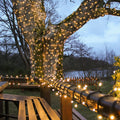 Connectable Outdoor String Lights on Black Rubber Cable